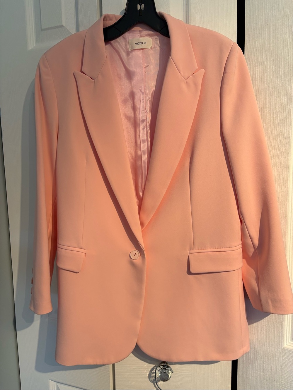 Vicolo Peach Pink Single-Button Blazer